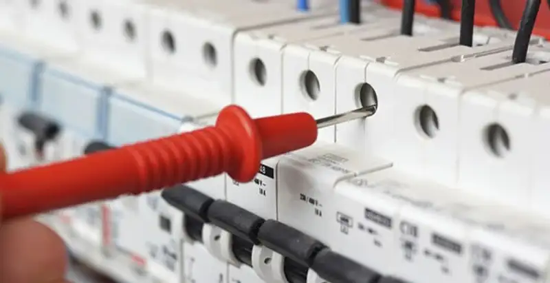 Electrical contractor testing circuit breakers during electrical repair in Lemon Grove, CA