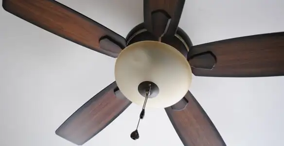 Fully installed ceiling fan with balanced blades and light fixture in San Diego, CA