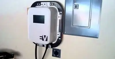 Electric car charger installation with wall-mounted EV charging station in San Diego, CA