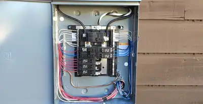electrical panel upgrade service featuring newly installed electrical panel wired by licensed electricians in San Diego, CA