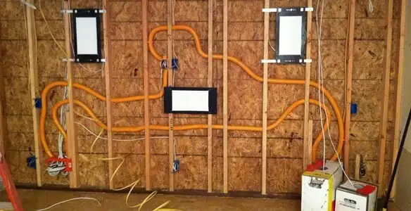 new construction wiring project displaying complete electrical system layout installed by professionals in San Diego, CA